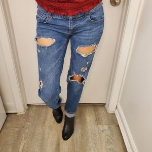 Boyfriend ripped jeans